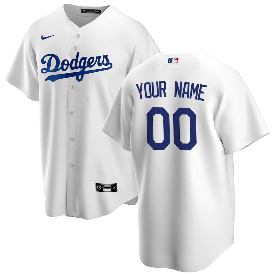 Youth Los Angeles Dodgers Nike White Home Replica Custom MLB Jerseys